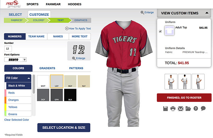 Apply numbers on uniform